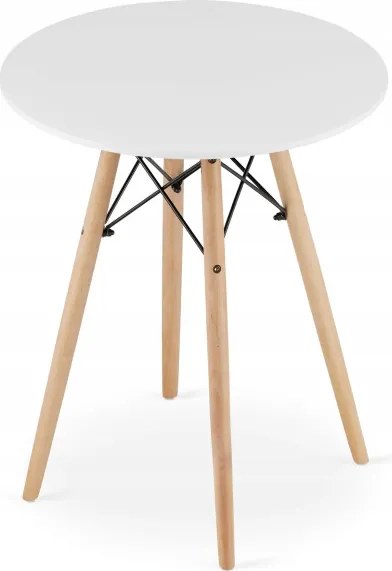 Jedálenský stôl TODI biely 60 cm s dvoma stoličkami OSAKA modré