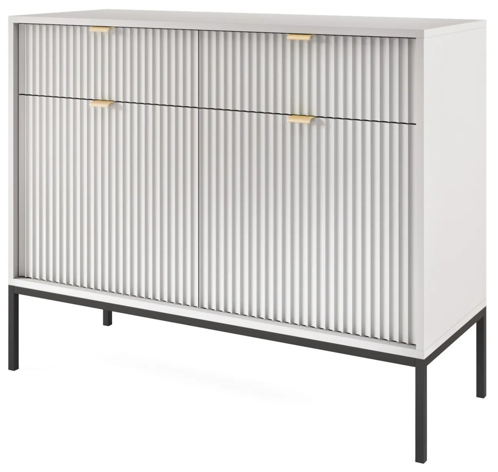 Komoda Nova 104 cm so zásuvkami sivá/čierna