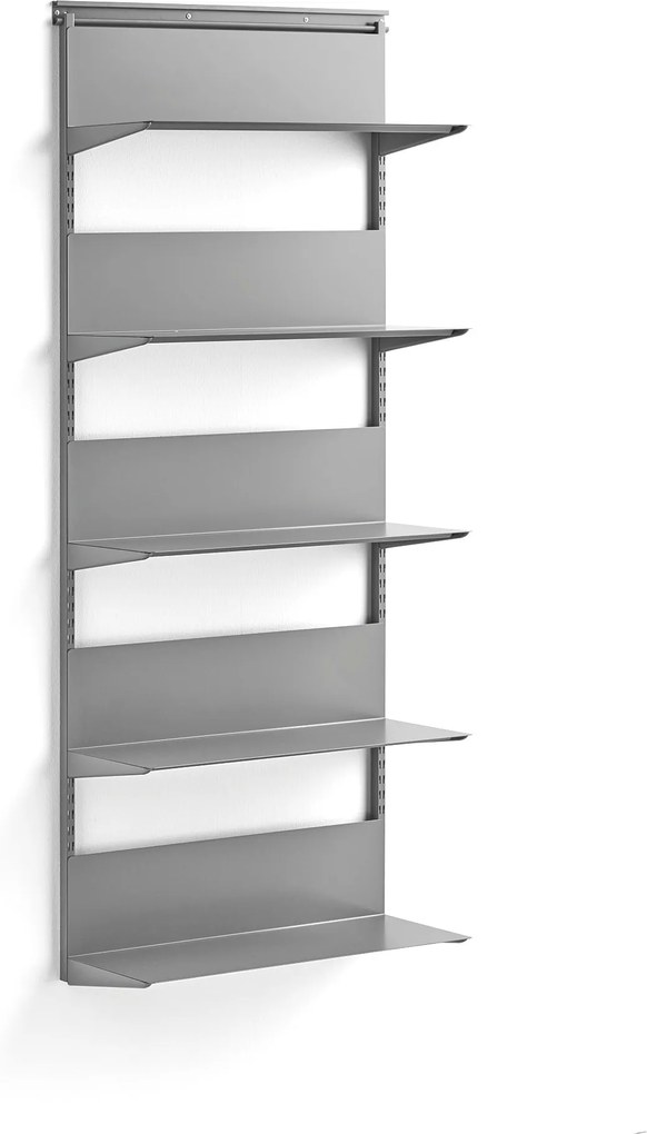 Nástenný regál Shape, základná sekcia, 1950x805x300 mm, šedý