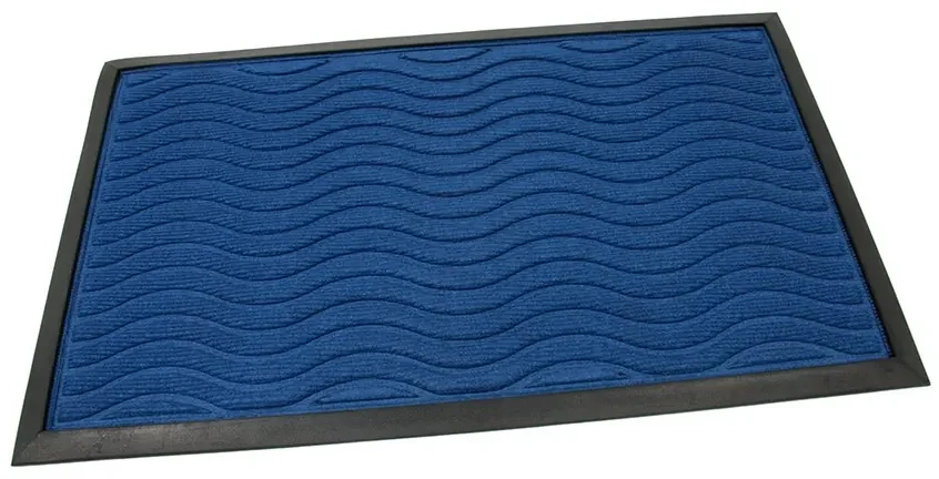 Textilná čistiaca rohož Waves 45 x 75 x 0,8 cm, modrá