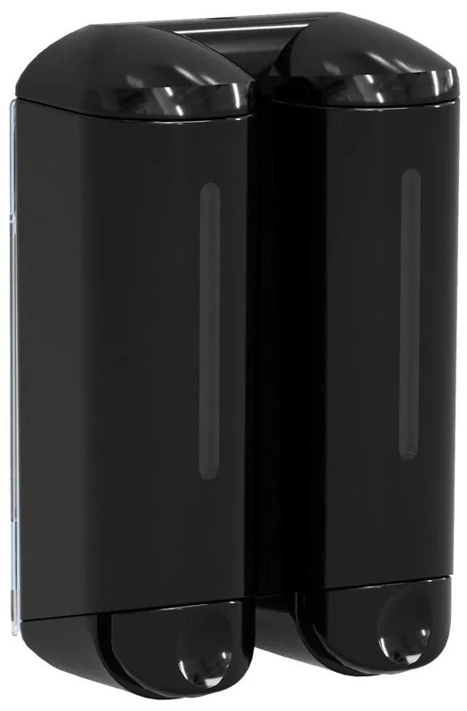 MARPLAST MARPLAST, SHOWER MEDIUM dvojitý dávkovač tekutého mydla 2x250ml, čierna, A94803