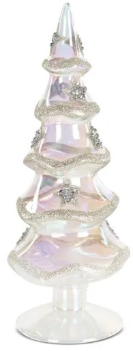 Vianočná dekorácia stromček FIG 161 C priesvitná / strieborná