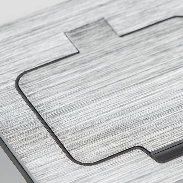 Brilagi - Vonkajšia vstavaná podlahová zásuvka IP55 matný chróm obdĺžnikový