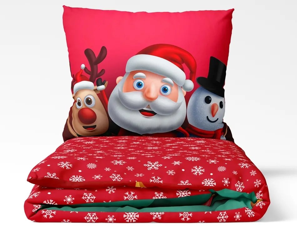 Tiptrade Vianočné bavlnené obliečky Pozdravy zo Severného Pólu, 140 x 200 cm, 70 x 90 cm