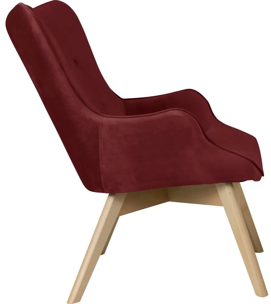 Červené zamatové kreslo Niko – Ropez