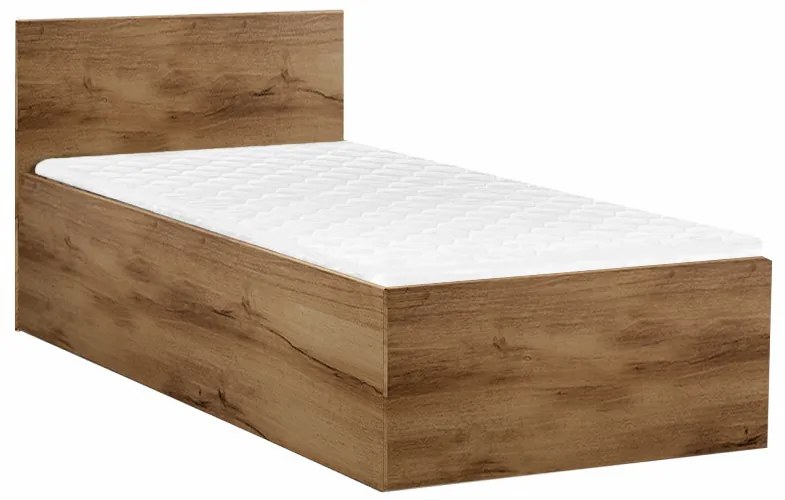 Posteľ SOFIA 90 x 200 cm, dub artisan Rošt: S latkovým roštom, Matrac: Matrac DELUXE 10 cm