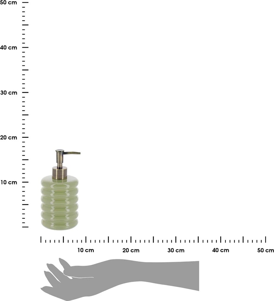 Dávkovač mydla Olive, zelená/so zlatými prvkami, 400 ml