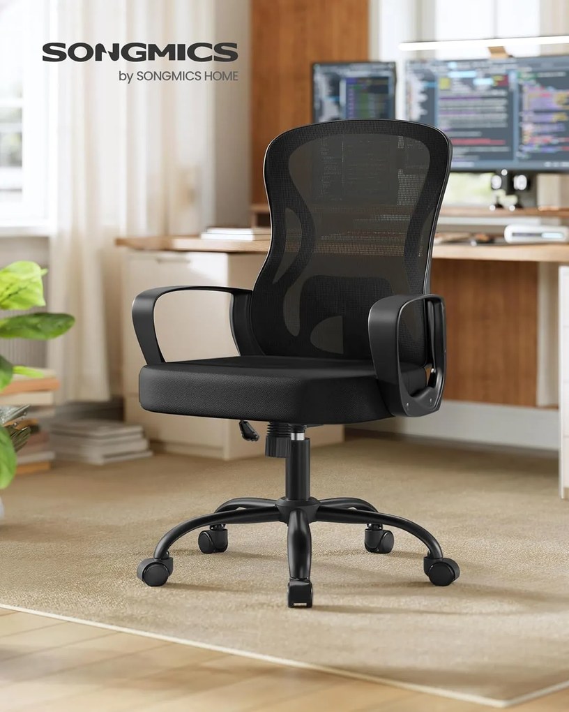 Ergonomická kancelárska stolička s mrežou, čierna