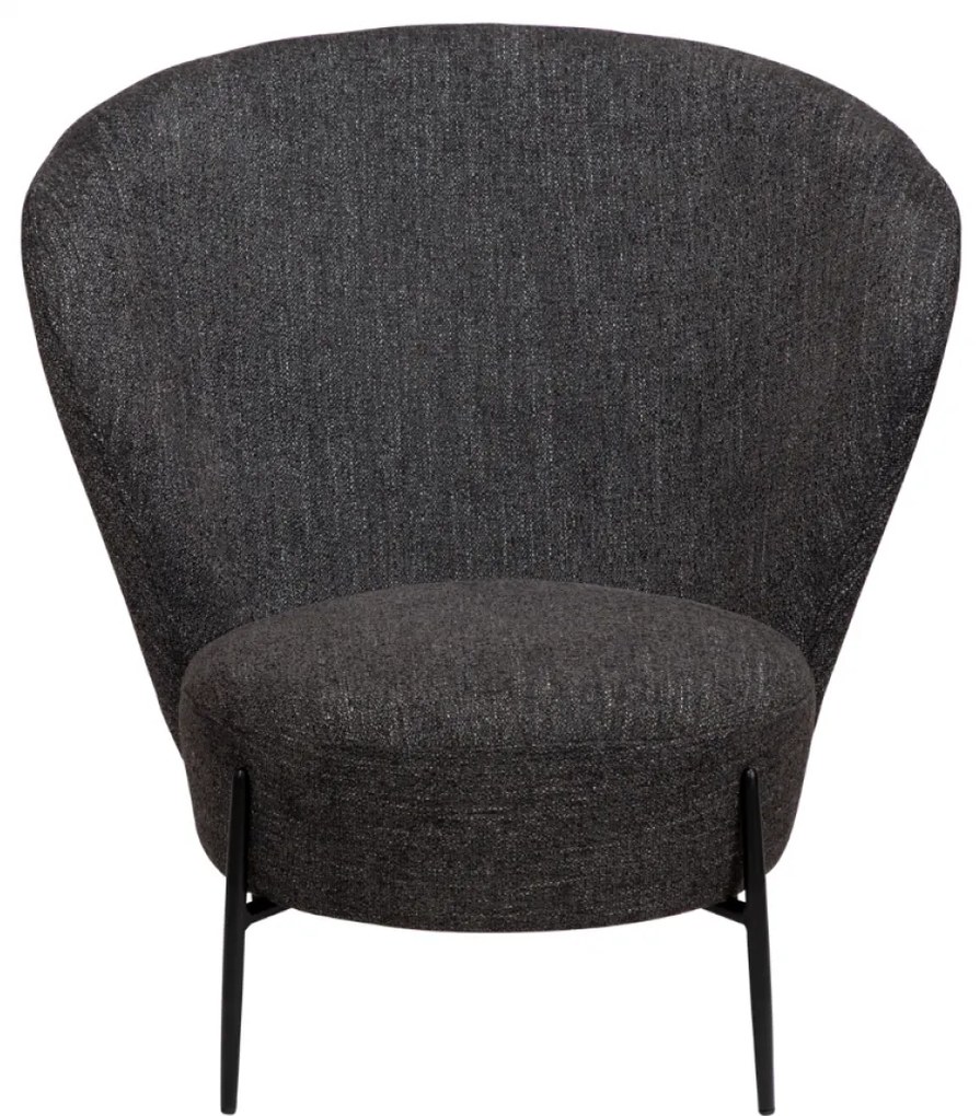 ORBIT ČALÚNENÉ LOUNGE KRESLO black bouclé/black
