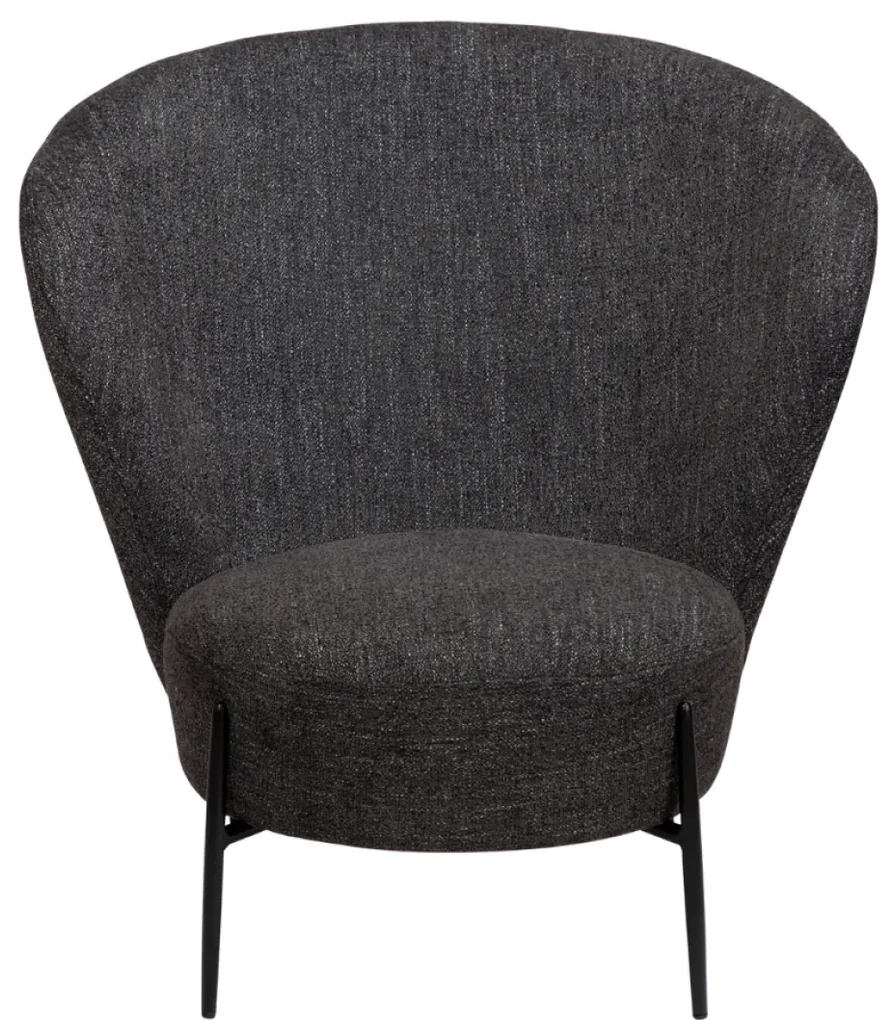 ORBIT ČALÚNENÉ LOUNGE KRESLO black bouclé/black
