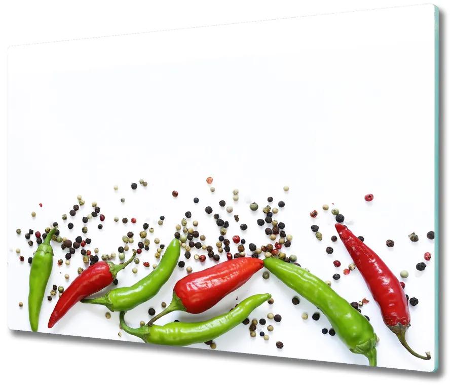 Sklenená doska na krájanie Chilli papričky 60x52 cm