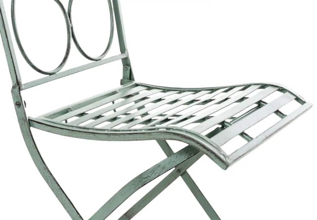 Kovová skladacia stolička Sibell (SET 2 ks) - Zelená antik