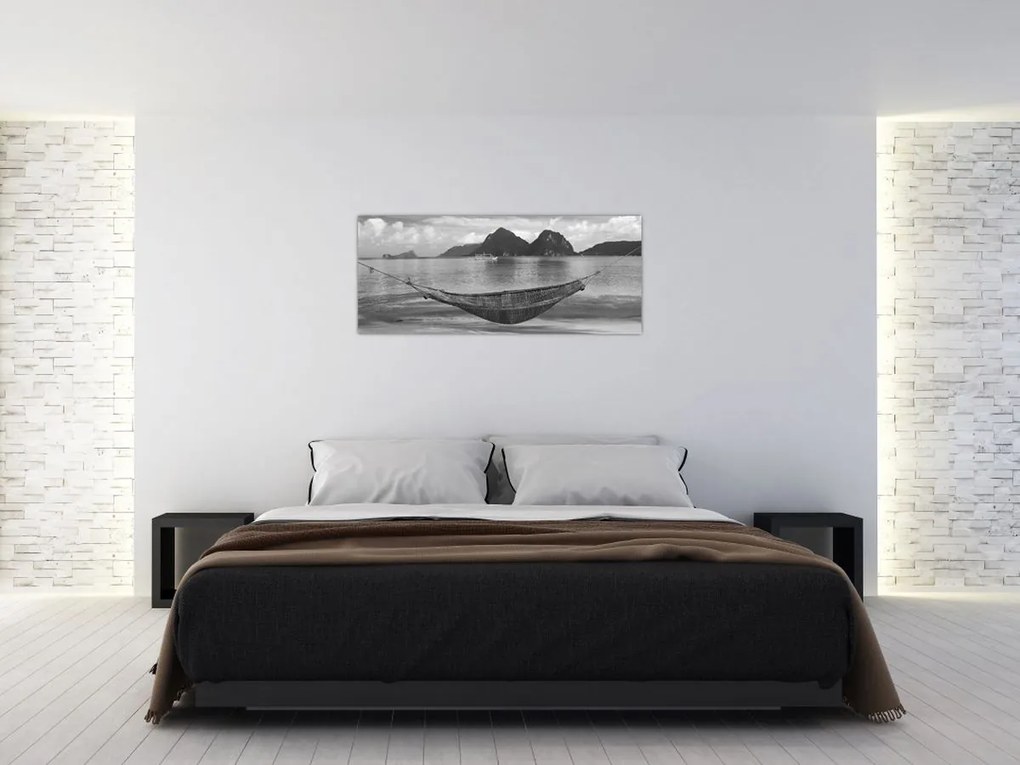 Obraz - Hojdacia sieť na pláži (120x50 cm)