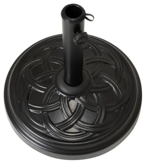 Podstavec na slnečník, okrúhly, 15 kg, čierny