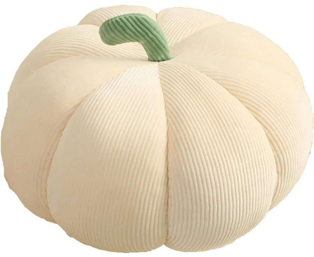 Dekoračný vankúš v tvare tekvice PUMPKIN 18 cm, krémový