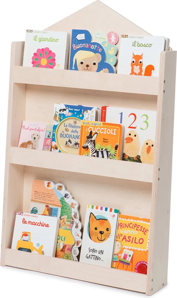 Mobli Dotty, Natural Haus, detský regál na knihy, Montessori, multiplex, 60 × 95 × 13 cm