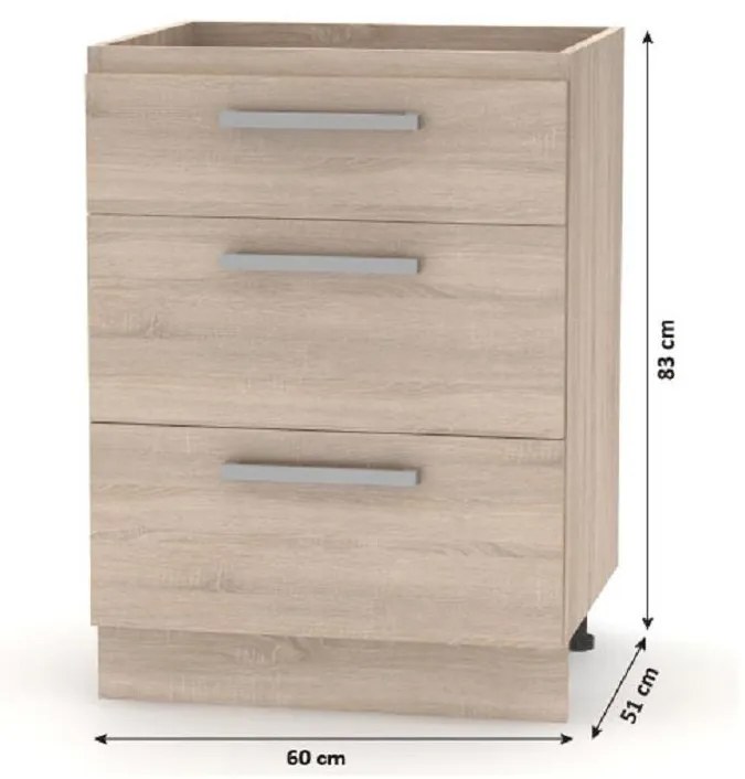 Tempo Kondela Kuchynská linka 2,4 m, dub sonoma/biela, NOVA PLUS