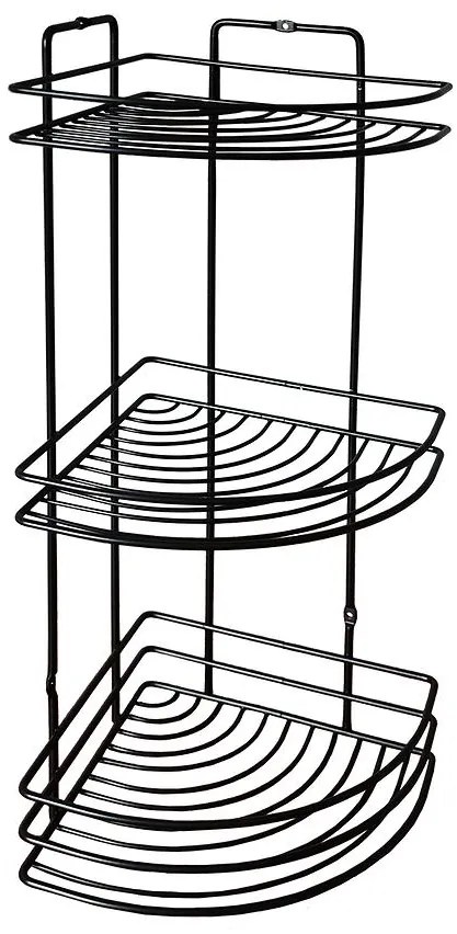 Rohová polica 3p black