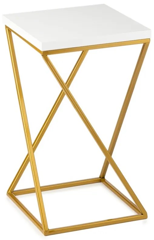 Kvetinový stojan LOFT III 40 cm zlatý/biely