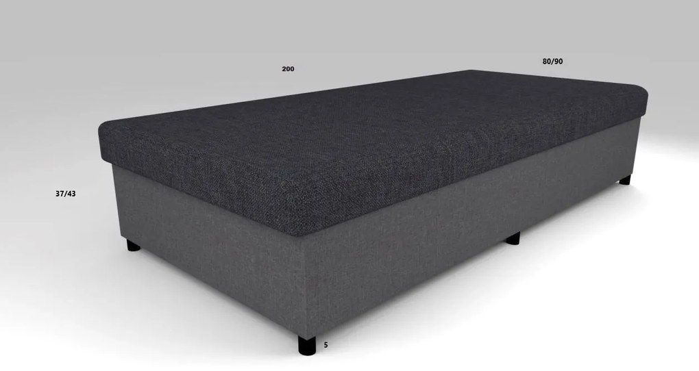 Čalúnená posteľ s úložným priestorom VELNO II - 200x80 cm - šedá