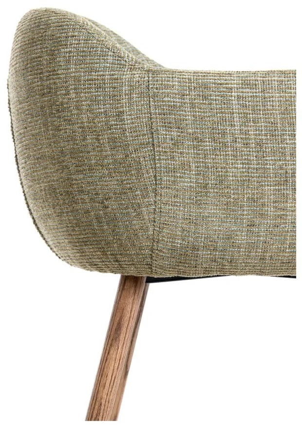 Svetlozelené čalúnené jedálenské kreslá v súprave s podrúčkami 2 ks Blaine – Light &amp; Living