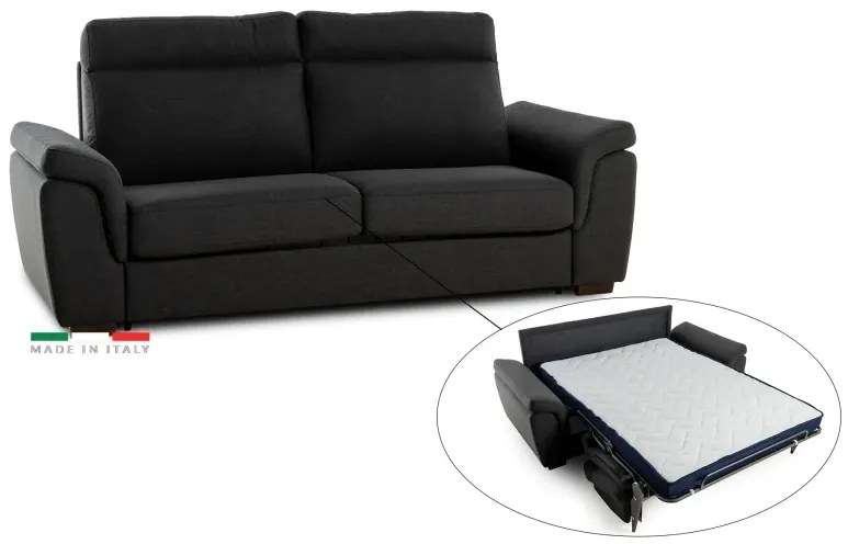 Pohovka na každodenné spanie AZZURRA br. FIORELLO rozkladacia, 140, tm. šedá (penelope 25)