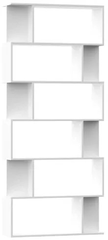 vidaXL Knižnica/deliaca stena, biela 80x24x192 cm, drevotrieska-