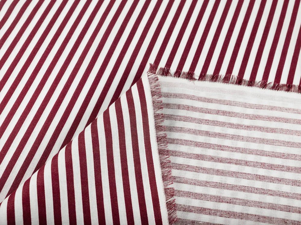 Biante Detský bavlnený záves Sandra SA-363 Tmavo červeno-biele pásiky 130x170 cm