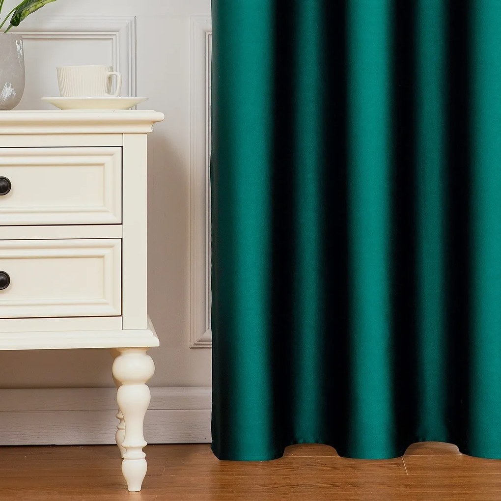 4Home Výhodná sada Zatemňovací záves Dublin tmavozelená, 150 x 250 cm, 2 ks