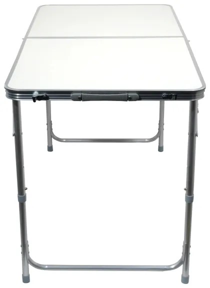 Skladací kempingový stôl + 4x stolička biela/chróm