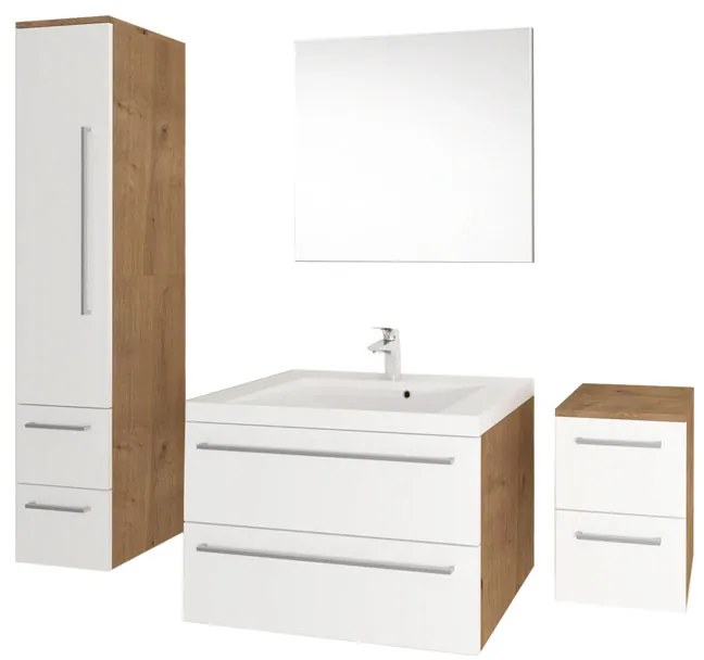 Mereo, Mereo Bino, kúpeľňová skrinka vysoká 163 cm, ľavá, Multidecor, Betón tmavosivý, MER-CN697BET2