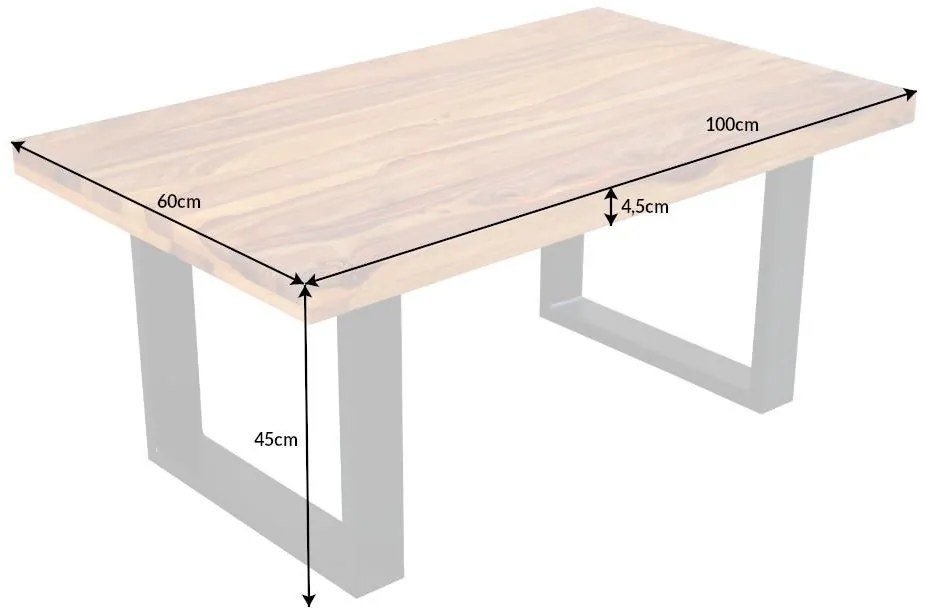 Invicta Interior - Dizajnový konferenčný stolík IRON CRAFT 100 cm Sheesham