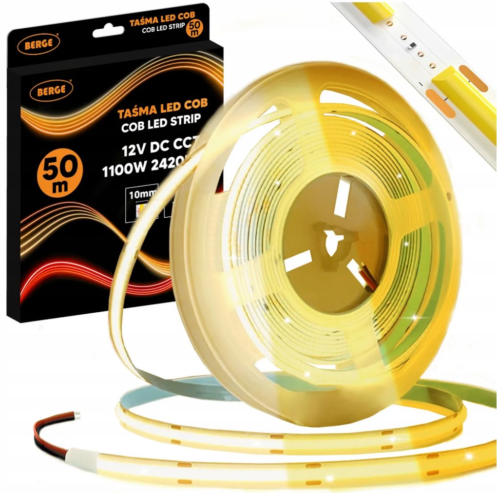 BERGE LED pásik COB Neon CCT 12V - 608D - 22W/m - IP20 - 2200lm/m - 50m