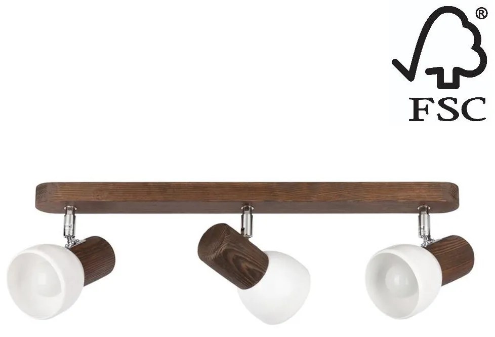 Spot-Light DO2225356 - Stropné bodové svietidlo NEL 3xE27/15W/230V borovica SP0923