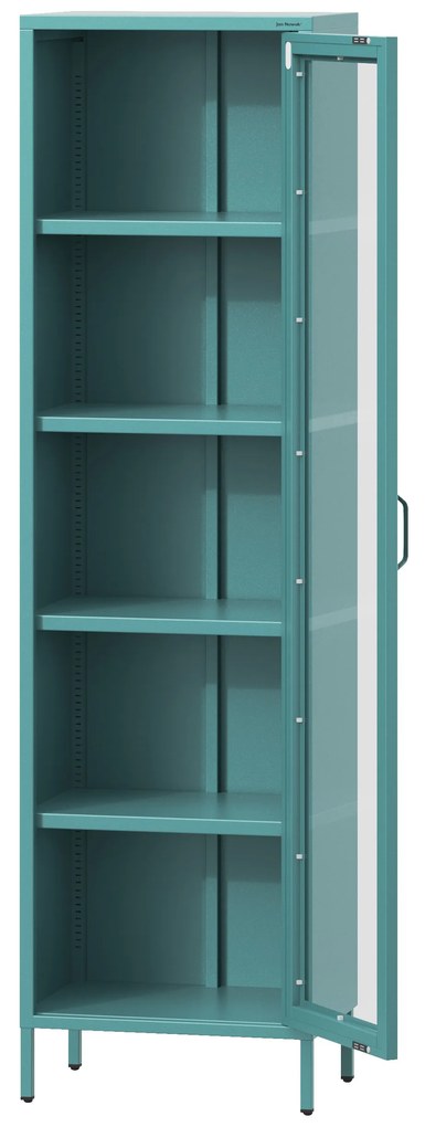 Vitrína LUIGI, 500 x 1800 x 350 mm, Modern: morská modrá