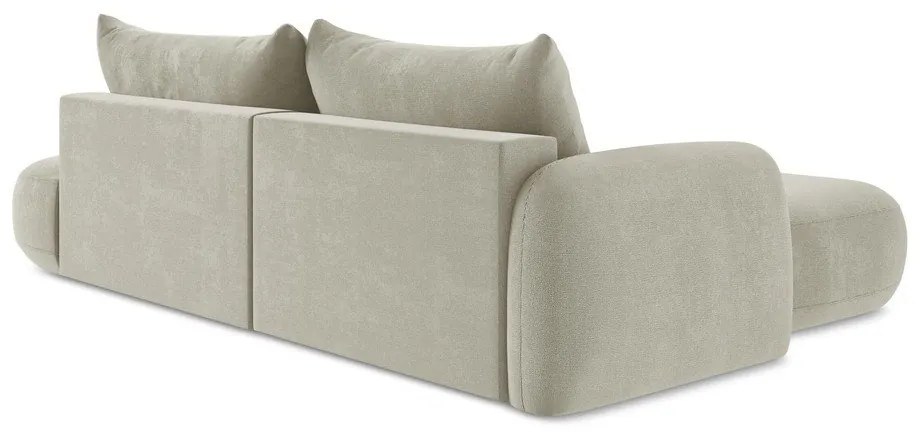 Béžová rozkladacia rohová pohovka (ľavý roh/s leňoškou) Hale – Makamii