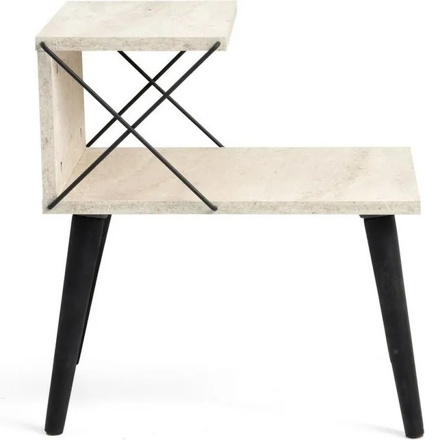 Nočný stolík Cross Travertine and Black
