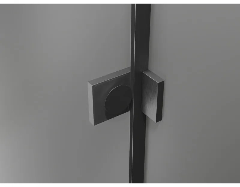 Mexen Lunar, L Duo výklopný sprchový kút 115 x 85 cm, 8mm číre sklo, profil grafit brúsený, 834L-115L-085P-66-00