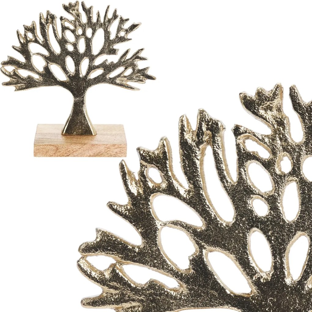 Dekoračná soška Tree2, 16x17,3x6 cm, zlatá