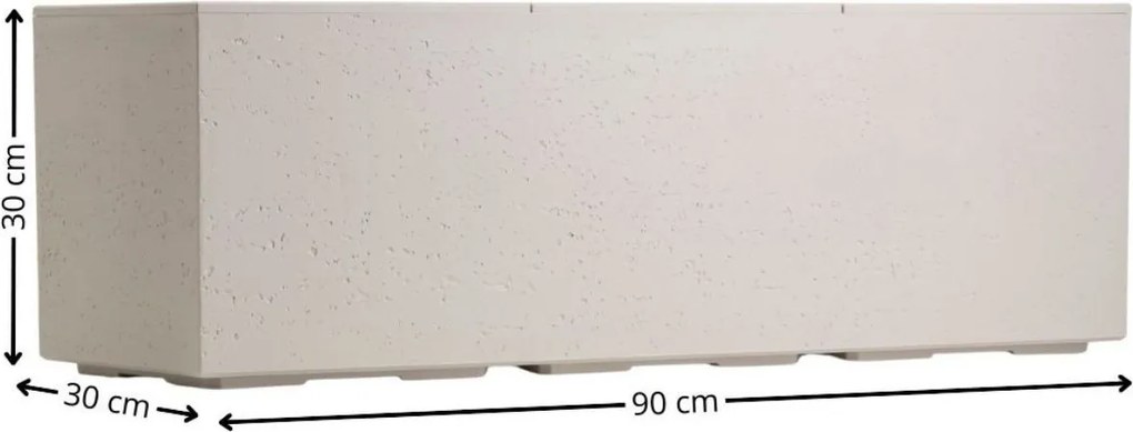 Květináč na kolečkách BETONIQUE 90x30 cm béžový