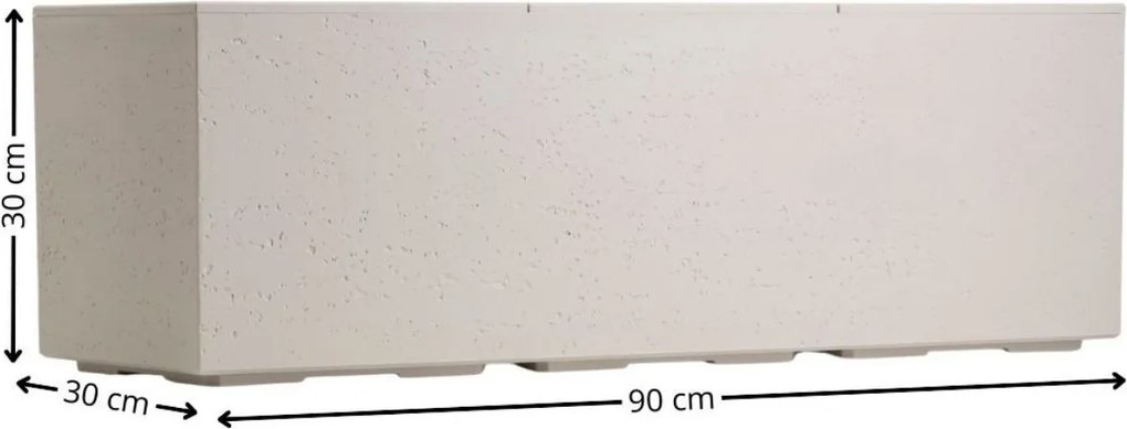 Kvetináč na kolieskach BETONIQUE 90x30 cm béžový