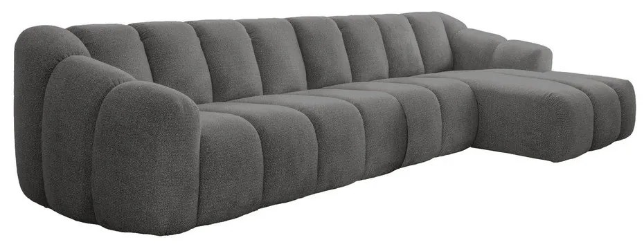 Sivá rohová pohovka (pravý roh/s leňoškou) Shell – Miuform