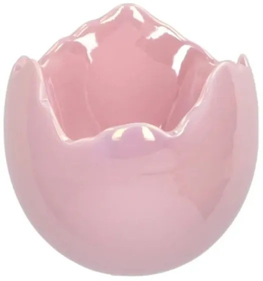 Ružová keramická miska črepník v tvare škrupiny - Ø 13*13 cm