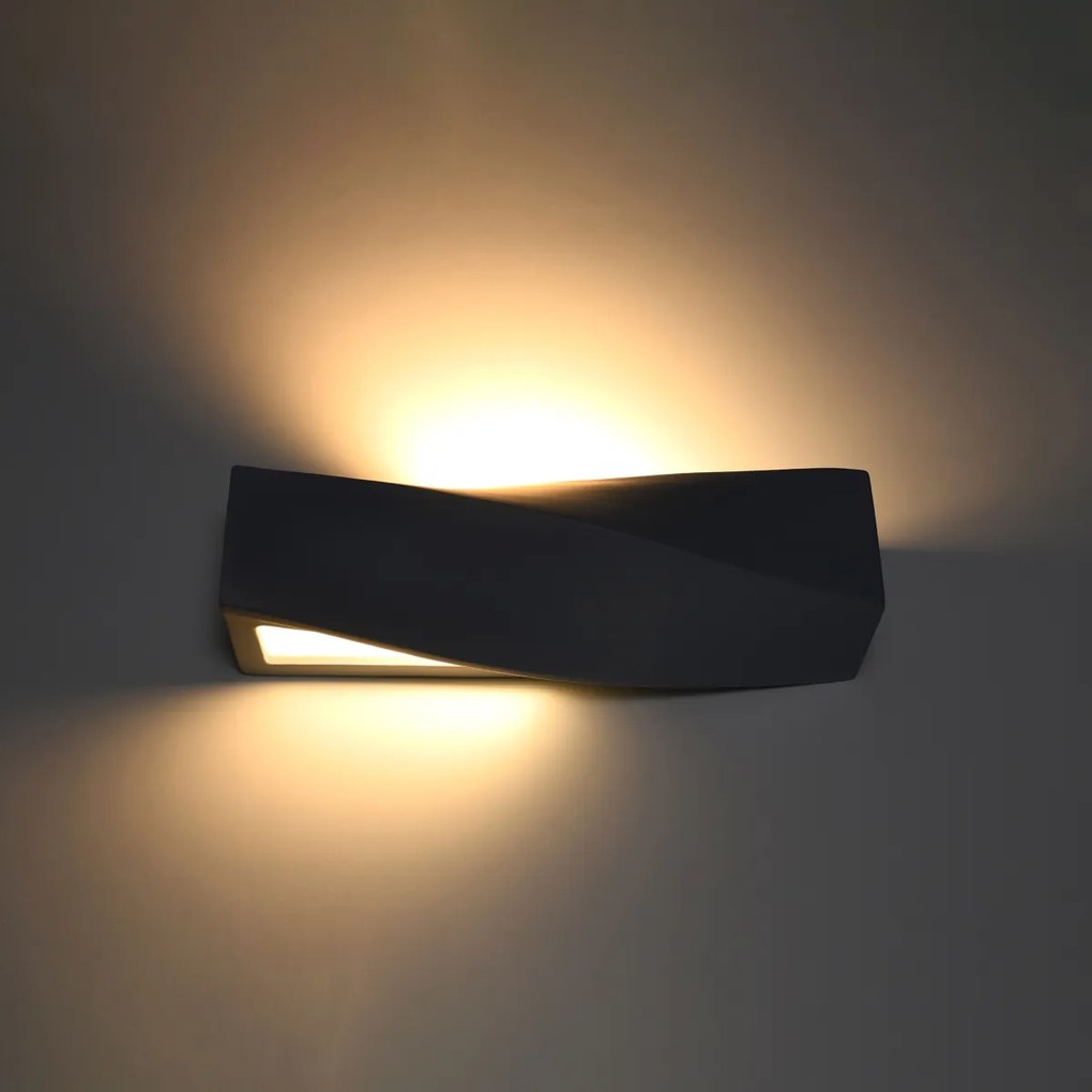 Sollux Lighting Nástenné keramické svietidlo SIGMA čierne