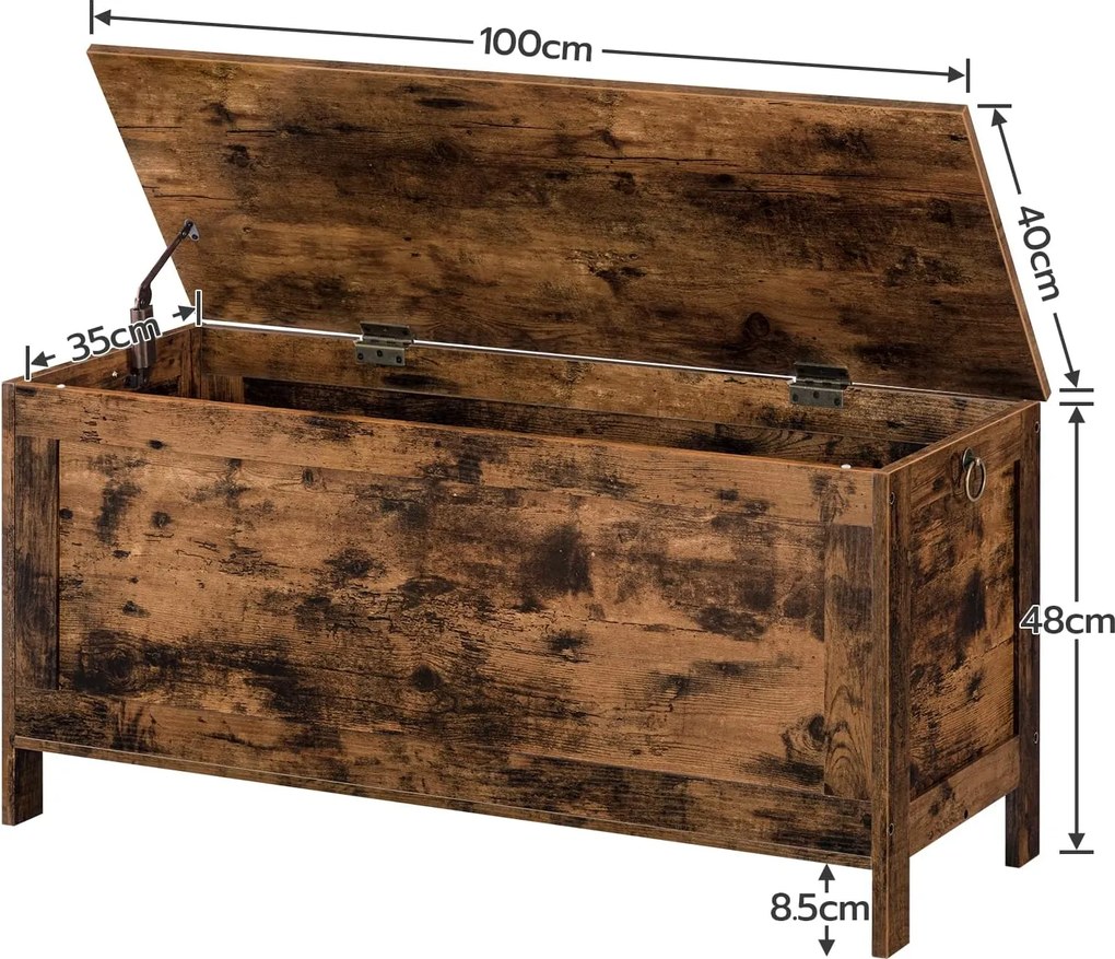 Truhla s úložným prostorem a lavicí Vasagle Fio 100 cm hnědá