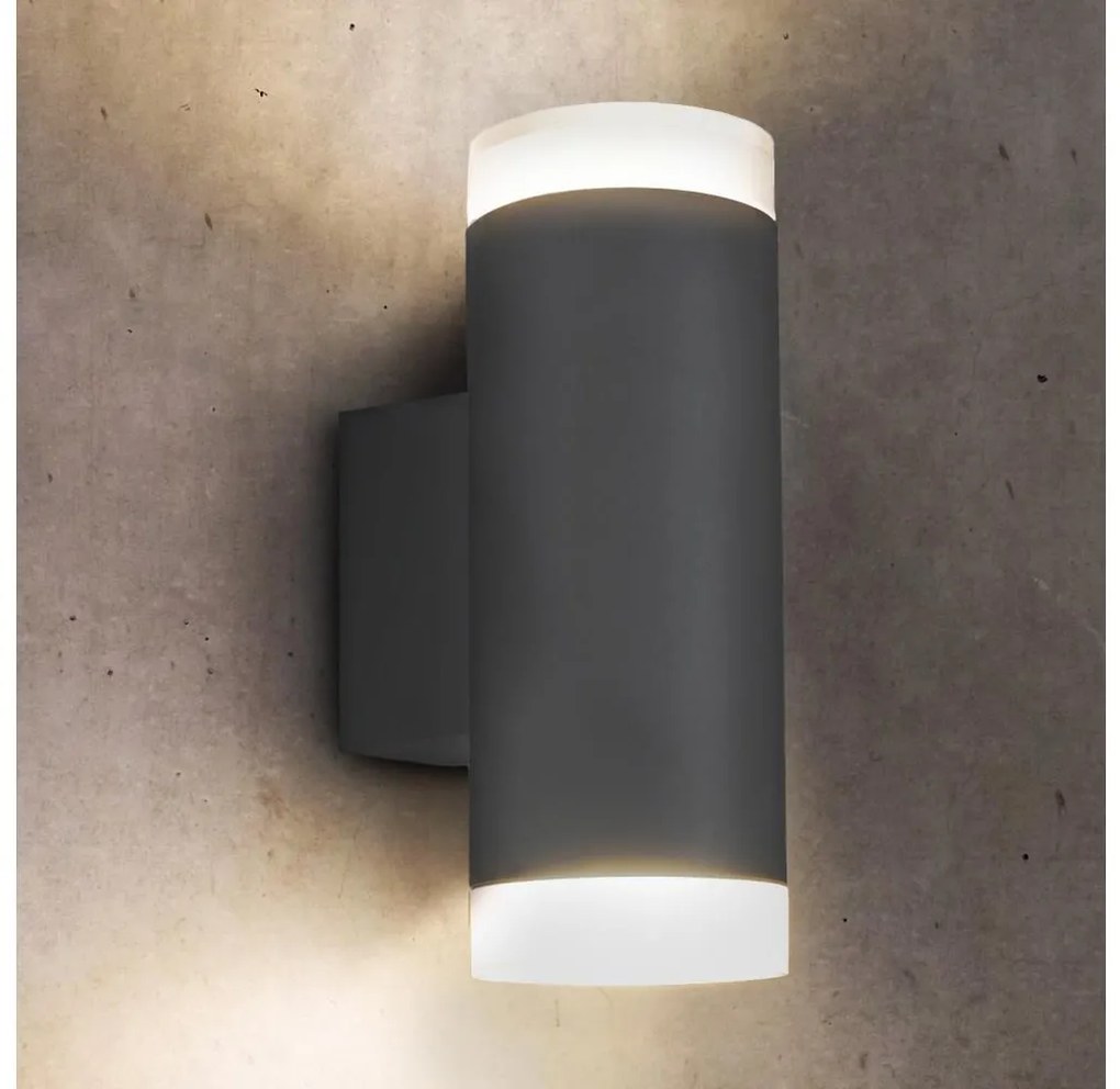 Brilagi - Vonkajšie nástenné svietidlo MATERA 2xGU10/30W/230V antracit IP54