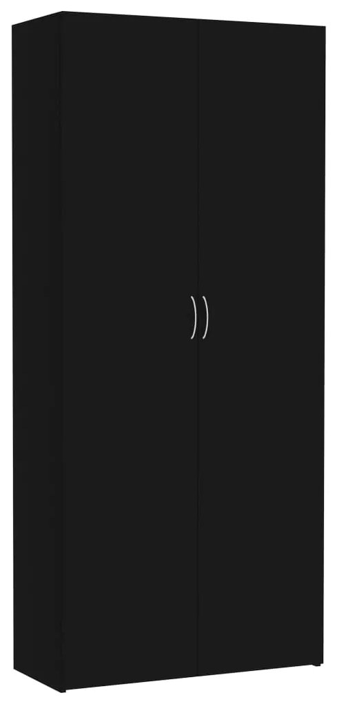 vidaXL Úložná skrinka čierna 80x35,5x180 cm drevotrieska
