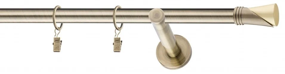 Dekorstudio Mosadzná jednoradová garniža VEGA 19mm Dĺžka: 120cm, Typ uchytenia: Držiak modern, Typ príslušenstva: Bez príslušenstva
