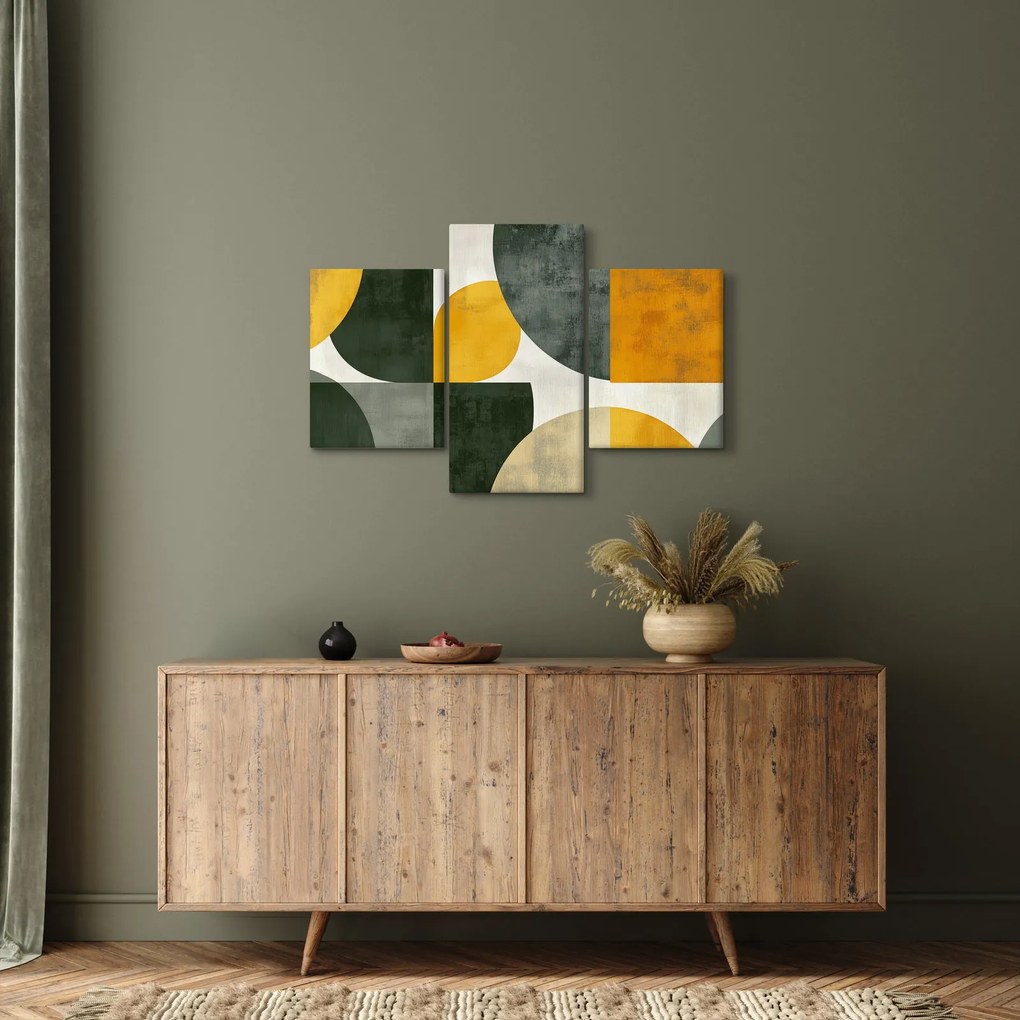 Obraz - Abstrakcia v olivovej farbe (90x60 cm)