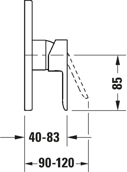 Duravit DC4210010046 - Podomietková sprchová batéria D-CODE, matná čierna
